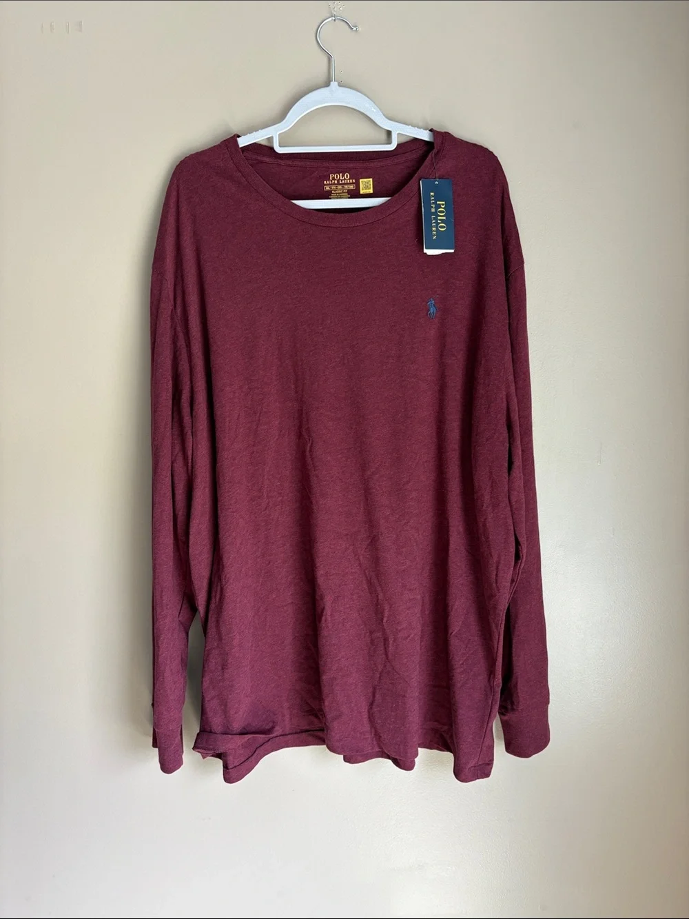 Polo by Ralph Lauren Long Sleeve Crew Neck Shirt - Wine